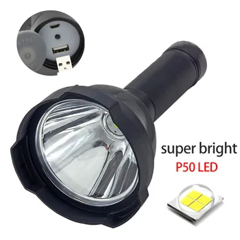 Puternic super-Lanterna Led-uri xhp50.2 Timp Searchlight USB Reîncărcabilă luminoase P50 lanterna Lanterna Flash de Lumină de Căutare torchlight
