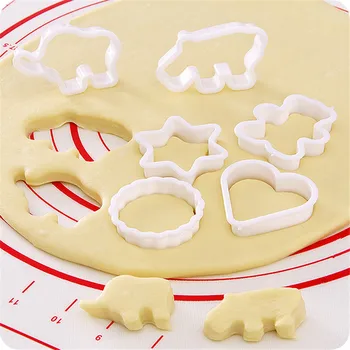 6Pcs Plastic Cookie Zahăr Meserii Mucegai de Desene animate de Animale Tort Matrite Cookie Cutter Timbru de Ananas Tort de Bucătărie, Bicarbonat de Mucegai Instrumente
