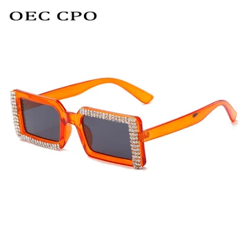 OEC CPO Pătrat Mic Diamant ochelari de Soare Femei Stras Ochelari de Soare pentru Femei de Moda de Cristal UV400 Ochelari de Gafas de sol O1189