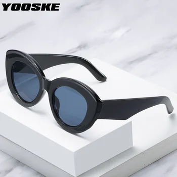 YOOSKE Femei Sexy Ochi de Pisica ochelari de Soare Brand de Lux de Designer de Epocă Jeleu Dungi Negre Eyewera Pentru Bărbați Coreea Stil de Ochelari de protectie UV400