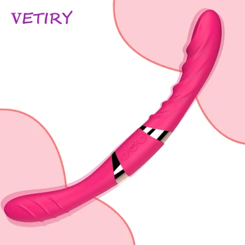 VETIRY Capete Duble Vagin Vibrator Vibrator Adult Jucarie Sexuala pentru Femeie Lesbiene Clitoris Stimulator Vibrator pentru Femei Masturbare
