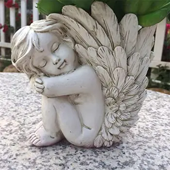 Cupidon Înger Vaze de Flori Vintage Înger Rășină Sculpturi Artizanat pentru Gradina Firelor de Decor GQ