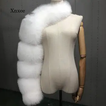 Toamna și Iarna Lână Maneca Femei de Moda de Lux Haina Single-Maneca Noi Șal Blana Haina Blana Vulpe Păr Îmbrăcăminte pentru Femei
