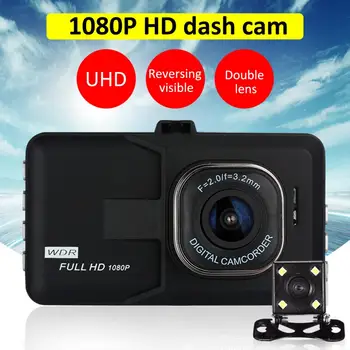 DVR auto Dash Camera 3inch 1080P 160 grade Unghi Larg de Conducere Auto DVR Recorder cu Fata dubla Spate Lentile Accesorii pentru Vehicule