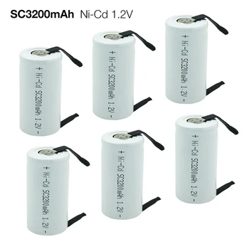 Cu sudura file SC 1.2 V 3200mAh Ni-CD baterie Reîncărcabilă SC Celule Baterie de Lanterna Power Bank Instrumente de Putere Lanterna de Bază a Bateriei