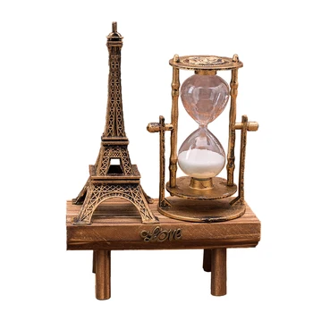 Cadouri Creative Retro Turnul Eiffel Clepsidra Decor Ornament de pe Desktop Simplu și Modern de Studiu Acasă Pendul din Lemn Timer Nisip