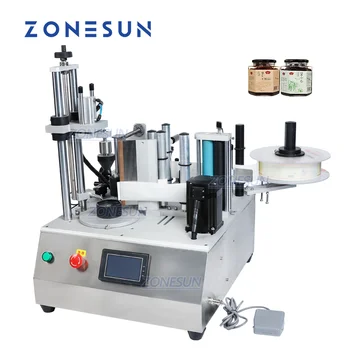 ZONESUN Semi-Automate Personalizate Sos de Gem, Aplicatorul de Etichete Poligon Hexagon Sticla Eticheta Autocolant Masina de Etichetare