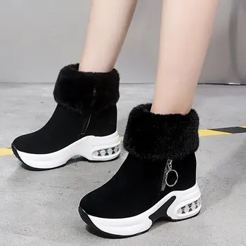 Femei de iarnă, Cald Adidasi Platforma Cizme de Zapada 2021 Glezna Cizme de sex Feminin de Cauzalitate Pantofi Glezna Cizme pentru Femei Dantelă-up Doamnelor Cizme