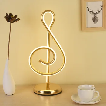 Lampă De Masă cu LED Trois Couleurs Gradație Note De Musique Lampe De Birou En Aluminiu Protection Des Yeux Lampe De Curs