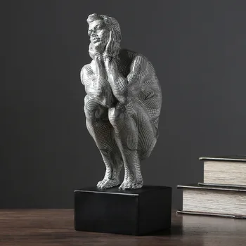 Moderne De Lux Lumina Gânditor Sculptura Caracter Decor Gânditor Om Living Desktop Sculptura Intrare, Camera De Zi Meserii