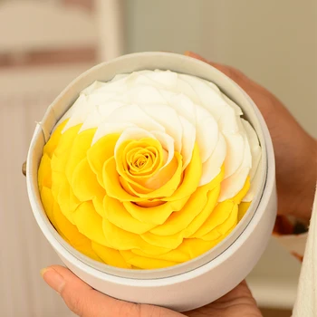 9-10cm Mare și Veșnică a Crescut Capul Decorative Conservate Trandafiri Flori În Formă Rotundă PU Cutie de Cadouri Pentru Mama, Bunica Seturi