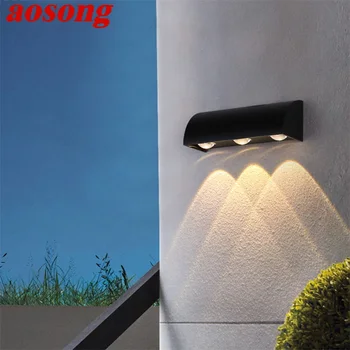 AOSONG LED-uri în aer liber Lampa de Perete din Aluminiu Moderne Patio Lampă de Perete rezistent la apa Creativ Decorativ Pentru Verandă Coridor, Culoar