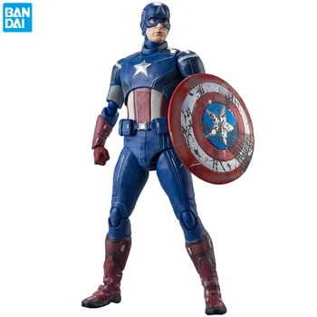 Bandai S. h.figuarts Captain America -(Pagubelor) Edition- (Avengers), figurina de Colectie Model de Jucărie 5.9 Inch(15 cm)