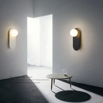 Nordic Abajur de Sticla Minimalism LED Lampă de Perete Dormitor Noptieră Lumini de Perete pentru Casa Decoracion Habitacion Lămpi de Arta de Perete de Lumină