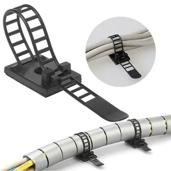 10buc Auto-Adezive cu Cablu Cleme de Sârmă Cravată de Reparare Suport Reglabil Cordon Organizator Birou Cabluri Cleme de Management de Cablu Clemă de Cablu
