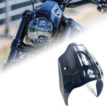 Motocicleta Luciu Negru din aliaj de aluminiu Fata, Masca Faruri Carenaj Acoperire Pentru Harley Softail Street Bob Breakout 2018-2022