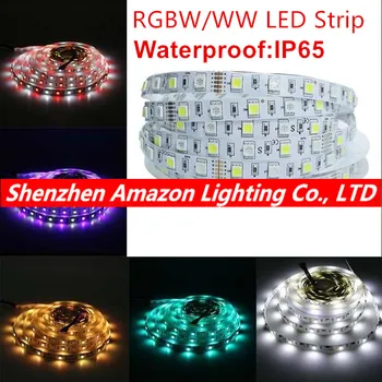 LED Strip Waterproof IP20/65 5050 RGBW DC12V 60 LED/m RGB+Alb / RGB+Alb Cald Flexibile LED 5m/lot.