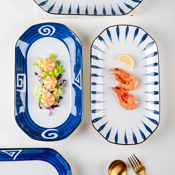 Ceramica De Pește Placa De 12 Inci Sushi Japonez Fel De Mâncare Creative Bucatarie Tacamuri Unei Perechi De Vânzare Casă Nouă & Cadouri De Nunta Bone China