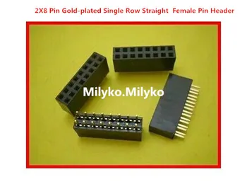 TRANSPORT GRATUIT 200PCS 2.54 mm 2X8 Pin placat cu Aur Singur Rând Drept de sex Feminin Pin Header ROHS