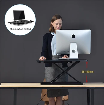 Hyvarwey ID-30 de Aluminiu Ușor Până Reglarea Sta Stand Birou Coloană Laptop Pliabil de Birou Monitor Titularului Stand Cu Tastatura Tava