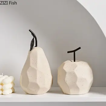 Mere Pere Ceramice Statuie Geometrice Simple Birou Rafinat Decor Camera De Zi Creative Fructe Sculptura Veranda Decorarea Acasă
