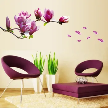 3D Magnolie Floare Tapet Dormitor Decor Camera de zi de Decorare DIY Arta de Perete Autocolante Murale Detașabil