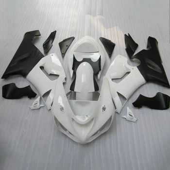 Personalizate Motocicleta carenajele kit pentru KAWASAKI Ninja ZX6R 2005 2006 sport carenaj kituri ZX 6R ZX636 05 06 alb negru+capac