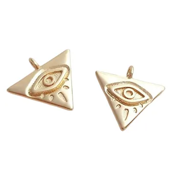 3Pcs Real Placat cu Aur Demon Farmece Ochi Triunghiular Geometrie Pandantiv Pentru a Face Bijuterii Găsirea DIY Cercei Coliere Accesorii