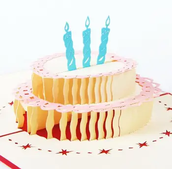 Fericit Ziua de naștere Tort 3D pop-up Felicitare
