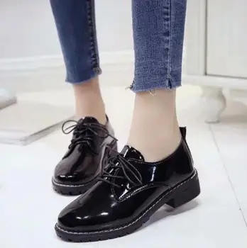 Stil Britanic Patru Sezoane Femei Rochie Pantofi Plat Colegiul Stil Drăguț Mic De Femei Pantofi De Piele
