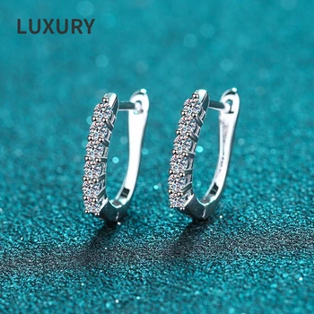 De Lux 100% S925 Argint Tendință Moissanite Rotund Cercei Pentru Femei Spumant Bijuterii Fine Cadou En-Gros