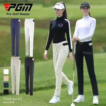 Pgm Noul Golf Pantaloni Femei Sporturi de Iarna Fleece Pantaloni Cald Doamnelor de Înaltă Elastic Golf Pantaloni Slim Fit Casual Sport 4 Culori
