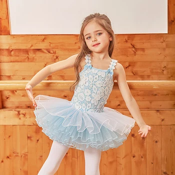 2020 Copii Performanță Etapă Rochie de Dantelă de Dans Balet Costume Pentru Fete Tutu Dans Purta Tutu Dans Rochie de Balerină Tricou JL1337