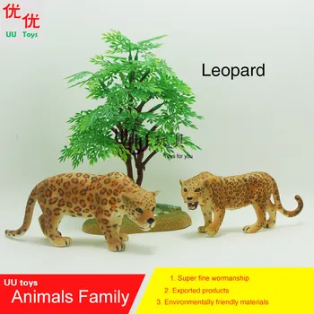 Cifrele de acțiune: Leopardul(Panthera pardus) family pack model de Simulare de Animale pentru copii jucarii copii educative elemente de recuzită