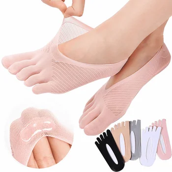 Femei Vara Cinci Degetul Ciorapi Sex Feminin Ultrathin Ciorap Amuzant Deget Invizibil Sokken Cu Silicon Anti-Alunecare Anti-Frecare Respirabil