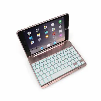 Tableta Caz pentru IPad Mini 4 7.9 Inch din Aliaj de Aluminiu fără Fir Bluetooth Tastatura Smart Sleep Wake Up Are 7 Culori de Fundal+pen