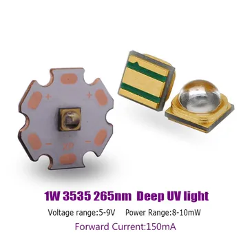 De mare Putere 3535 1W 265nm Adânc UV CHIP de LED-uri Ultraviolete UVC Sterilizare Dioda LED 150mA 5-9V