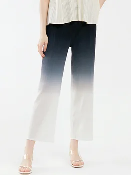 Vara Noi 2022 Femei Pantaloni Casual Mozaic De Culori Contrastante, Talie Mare, Temperament Cutat Trunchiate Pantaloni Tendință De Moda