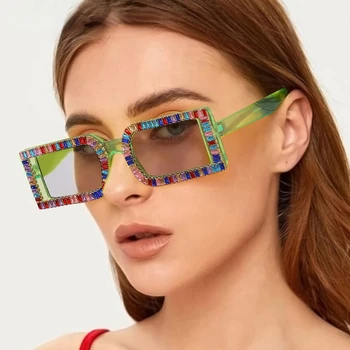 Moda Pietre Pătrat ochelari de Soare pentru Femei Ochelari Retro ochelari de soare Femei Designer de Lux Ochelari de Soare UV400 Sticlă Nuante de Maro