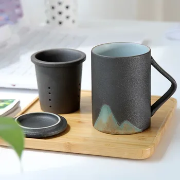 Filtru Ceramic Ceașcă de Ceai cu Capac Maner Office Acasă Ceașcă de Ceai Personalizate de uz Casnic de Ceai din Ceramica Cupa