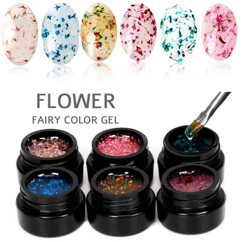 Florale Uv Gel 5ml Flori Gel Unghii Naturale Uscate de Flori Colorate Soak Off Uv Pictura Nail Art Decor Lac