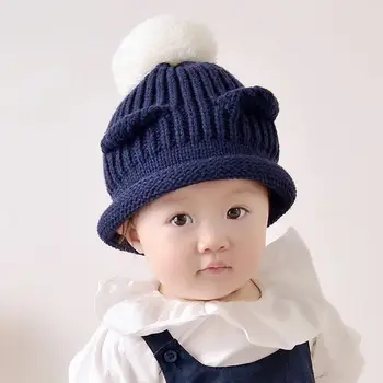 Noi toamna și iarna pentru copii dublu urechi două urechi de lână pălărie tricotate pălărie îngroșat cald earmuff cap pălăria