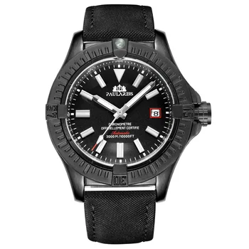 Negru Ceasuri Mecanice Pentru Bărbați Elegant Sport Syle Ceas Automatic Cu Curea Panza Calendar Impermeabil Ceas De Mână Pentru Bărbați