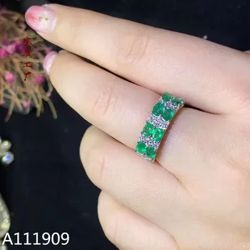 KJJEAXCMY boutique de bijuterii argint 925 incrustat naturale de smarald piatră prețioasă de sex feminin inel de sprijin de detectare de lux