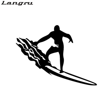 Langru 15*11CM Moda Sport Surfing Masina Decor Autocolant Vinil Silueta de Motociclete Accesorii Auto Jdm