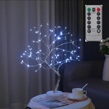 Telecomanda RGB Copac Lampă Aprinsă Mesteacan 108 LED-uri USB si Baterie Atingeți Comutatorul Sârmă de Cupru Ramură de Copac Lumini pentru Interior