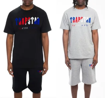 Noi Trapstar Londra Bărbați T-shirt Suit Scrisoare Broderie Tricouri, pantaloni Scurți Set Harajuku Hip Hop Streetwear Casual, Haine Sport