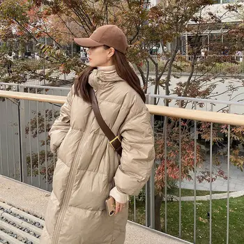 2022 Iarna Noi de Iarna Femei coreene Jos Haina Puffer Moda Hanorac cu Fermoar Doamnelor Cald Îngroșat Maneca Lunga Jachetă Q146