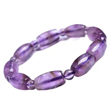 violet cristal Naturale Ametist Brățări Elastice Yoga Fete 10*15MM Găleată Dreptunghi cu Margele Brățară Femei Energie Cadou