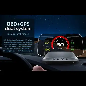 OBD2 + Head Up Display HUD Overspeed Alarma Vitezometrul